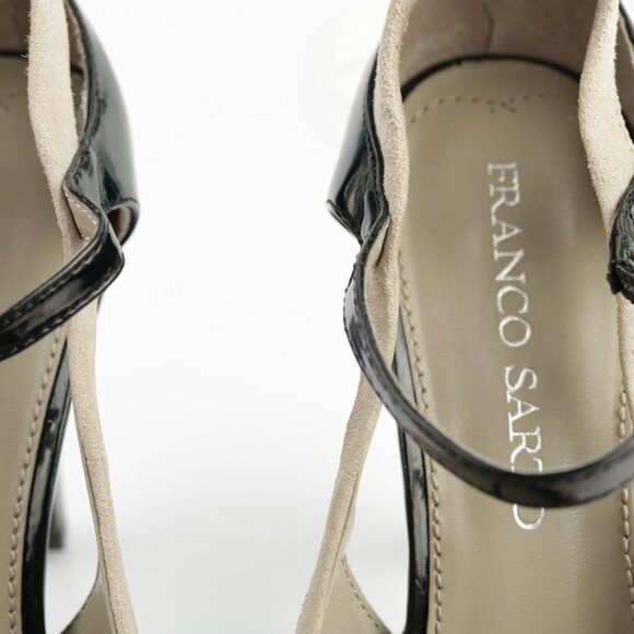 Franco Sarto Womens Sulu Mary Jane Sandals Size 7 Black Gray Spectator Heel Shoe - Picture 9 of 11